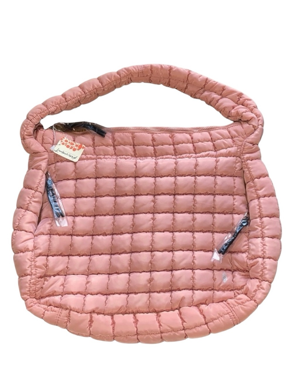 Free People Ballet Slipper Peach Quilted Carryall Tote Bag - Picture 4 of 10
